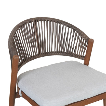 Outdoor 26" Counter Height Metal Frame Counter Stools With Scallop Shaped Backrest & Water Resistant Cushions