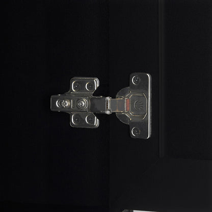 Tall Freestanding Bathroom Storage Cabinet With Adjustable Shelves And Side Hooks Board, Rectangle Design