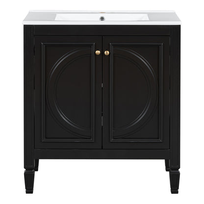 Bathroom Vanity With Sink With 2 Doors And Adjustable Shelf