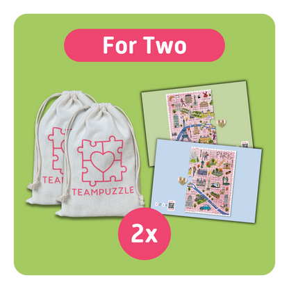 TEAMPUZZLE FOR TWO: Paris – 1,000-Piece Couple's Jigsaw Puzzle – Includes Scan & Explore – Ages 12+