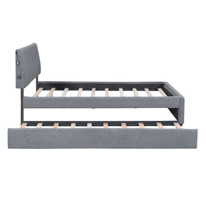 Upholstered Platform Bed With Trundle