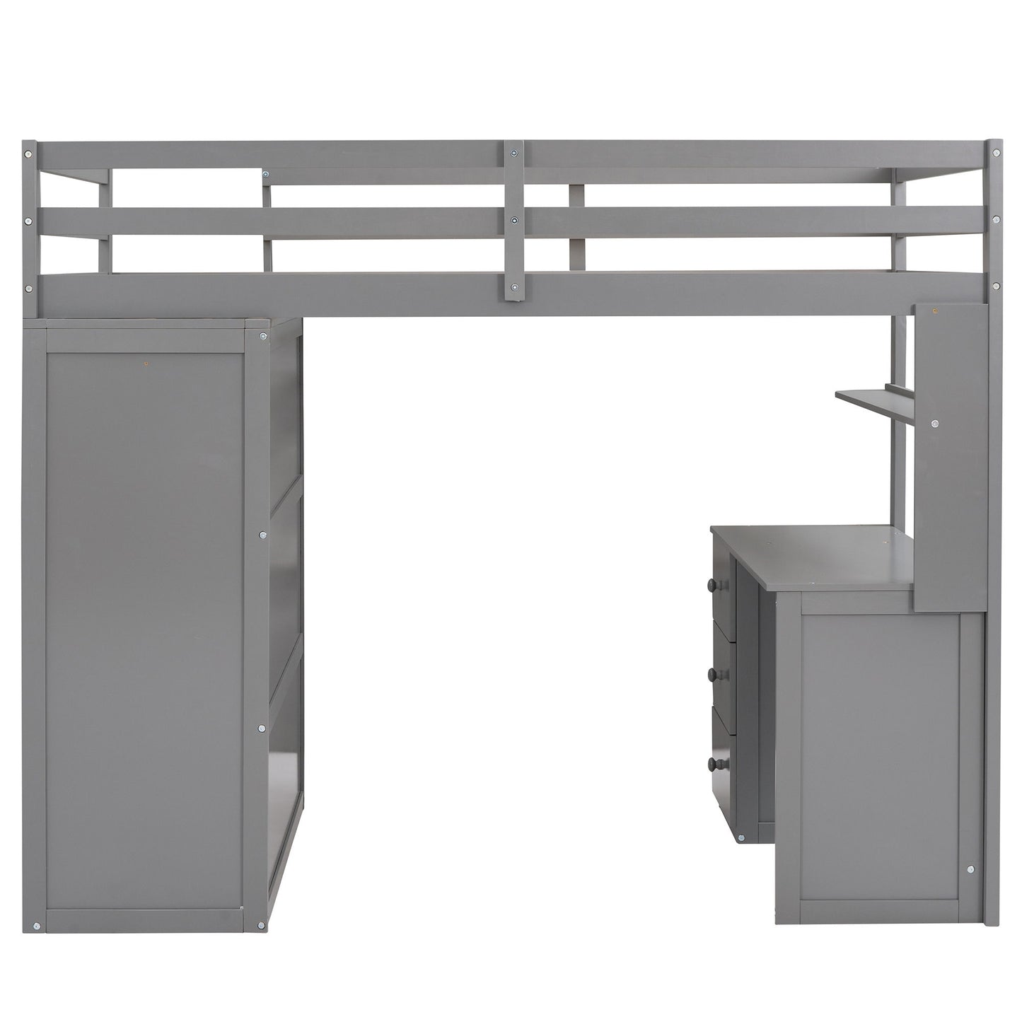 Loft Bed With Drawers, Desk, And Wardrobe