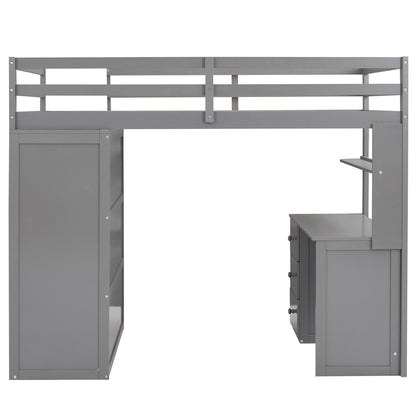 Loft Bed With Drawers, Desk, And Wardrobe