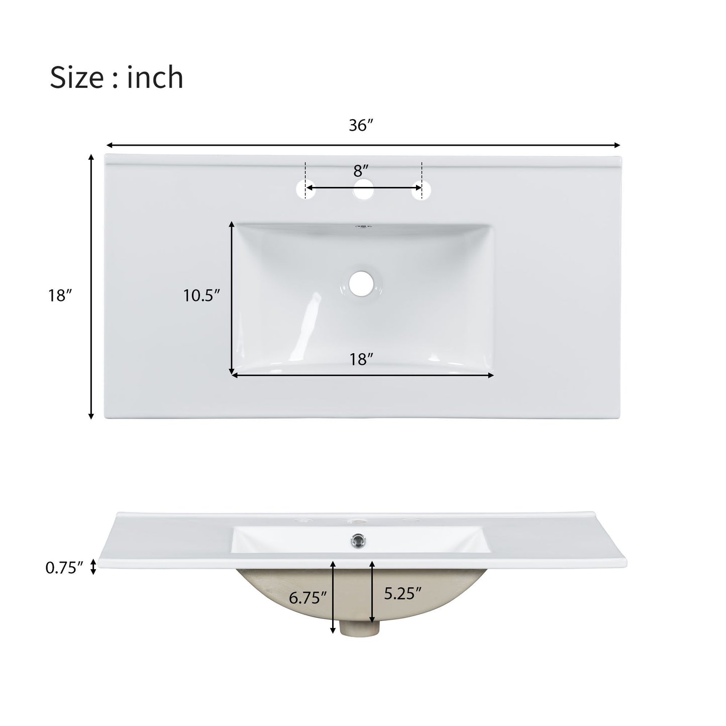 Bathroom Vanity With Sink, Soft Close Doors, Adjustable Shelves