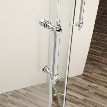 Framed Tub Shower Enclosure With Clear Tempered Glass