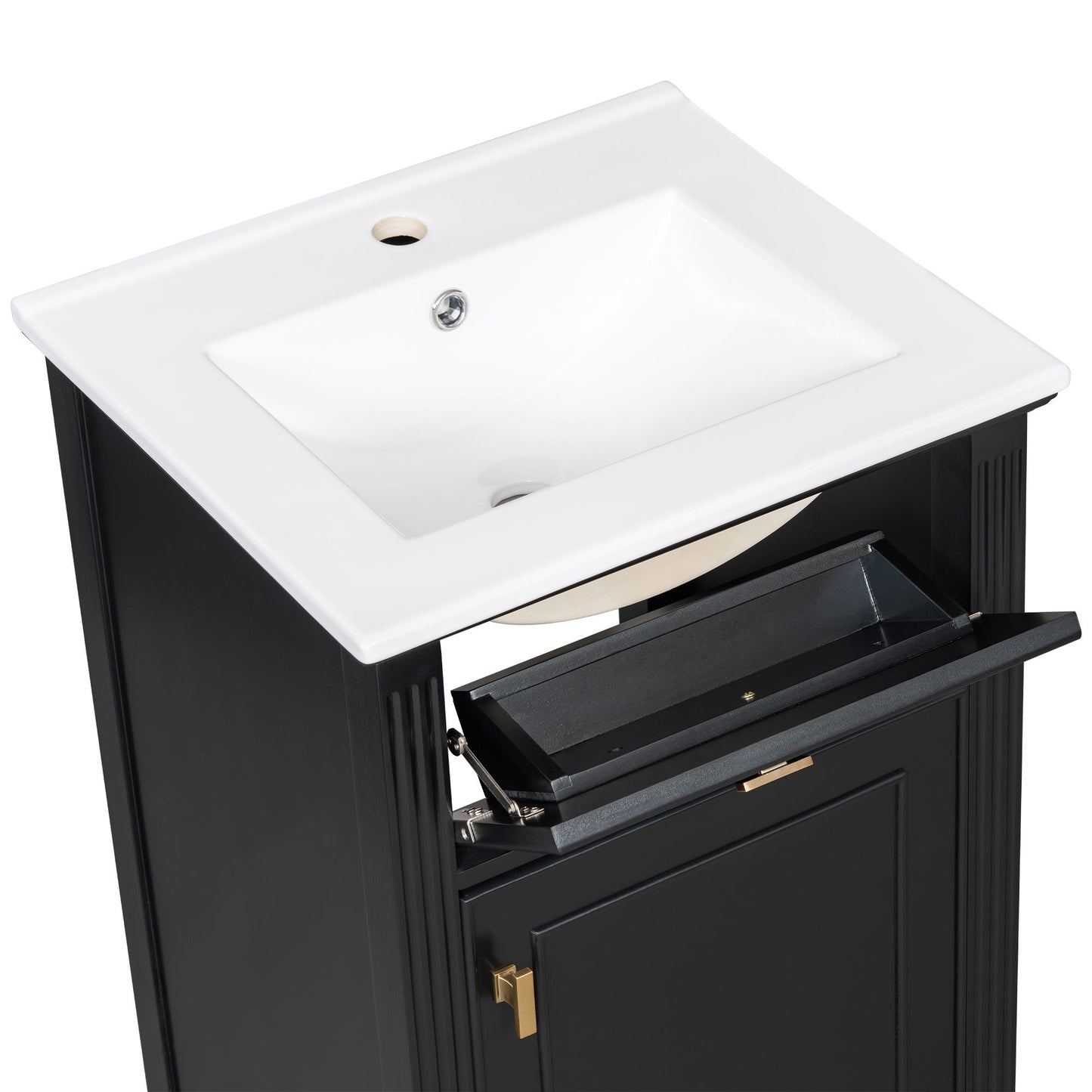Bathroom Vanity With Sink, Adjustable Shelf, Tilt-Out Drawer