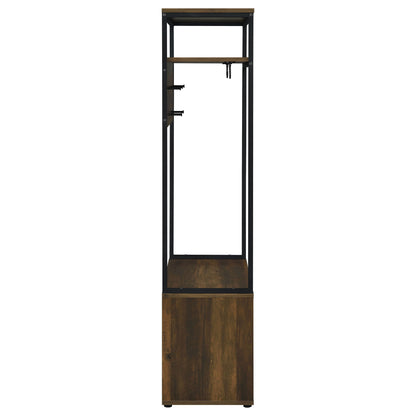 Flora - 2 Door Coat Rack Hall Tree Storage Bench And Multi Functional Storage - Natural