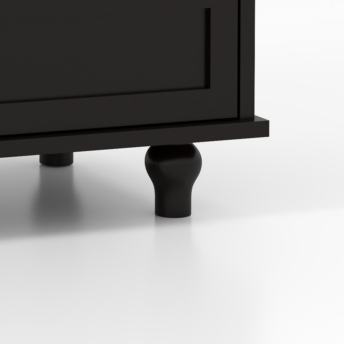 Minimalist Buffet Cabinet With Double Glass Doors And Drawer