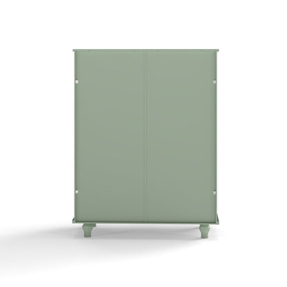 Minimalist Buffet Cabinet With Double Glass Doors And Drawer
