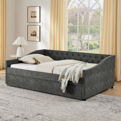 Upholstered Daybed With USB Charging & Pull Out Bed