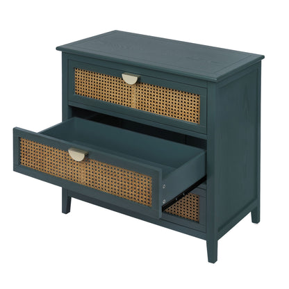 3 Drawer Cabinet, Natural Rattan, American Furniture