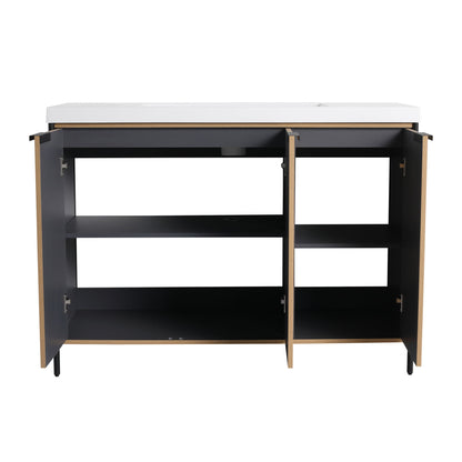 Modern Freestanding Bathroom Vanity With Resin Sink & Soft Close Cabinet Doors