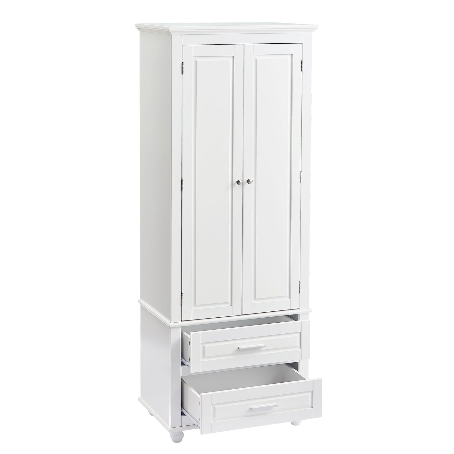 Tall Storage Cabinet With 2 Drawers For Bathroom