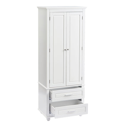 Tall Storage Cabinet With 2 Drawers For Bathroom