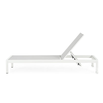 Outdoor Patio Chaise Lounge With 5 Reclining Positions