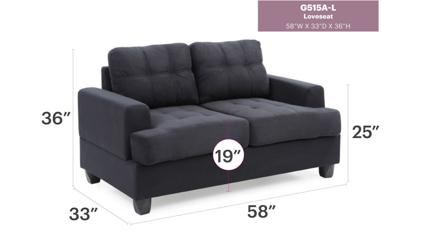Stylish Transitional Loveseat For Two