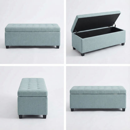 Elegant Tufted Storage Ottoman Bench