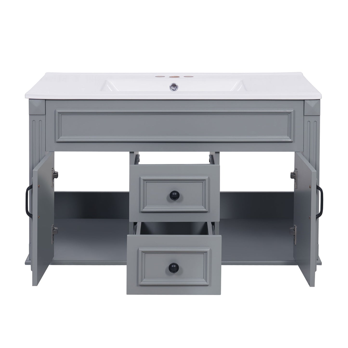 French Simple Style Wall Mounted Bathroom Cabinet With Sink
