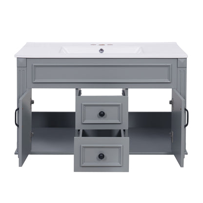 French Simple Style Wall Mounted Bathroom Cabinet With Sink