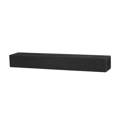 48'' Embossed Fireplace Mante, Wall Mounted Floating Shelf - Black