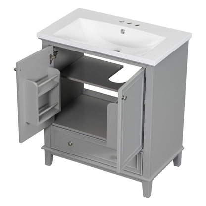 Modern Bathroom Vanity With Sink Combo, Multi Functional Cabinet With Doors And Drawer