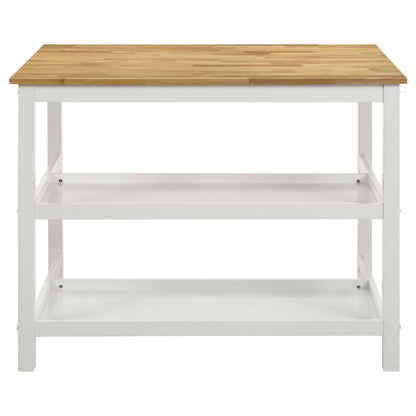 Cowichan - Kitchen Island Counter Table With Pot Rack - White