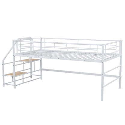 Loft Bed With Storage Stairs And Metal Frame