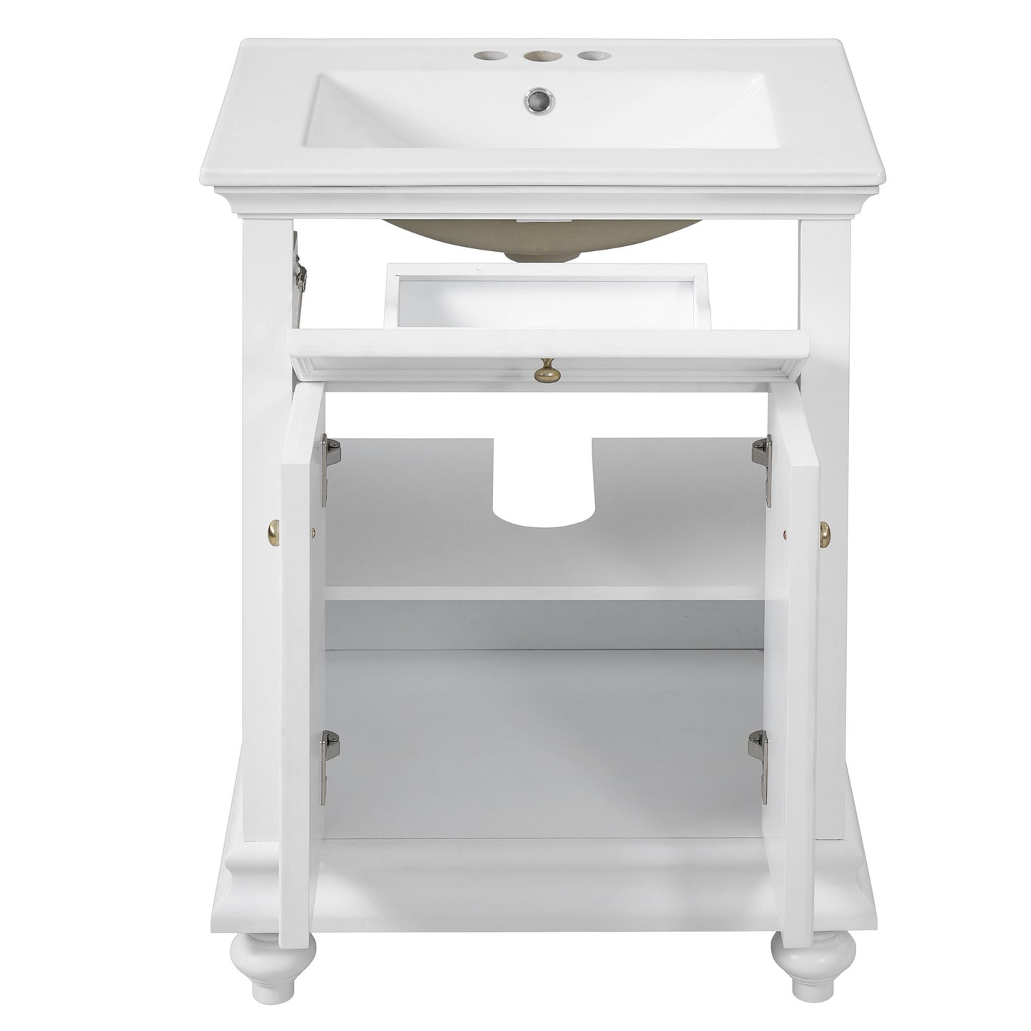 Modern Bathroom Vanity With Tip-Out Drawer And Soft-Close Hinges
