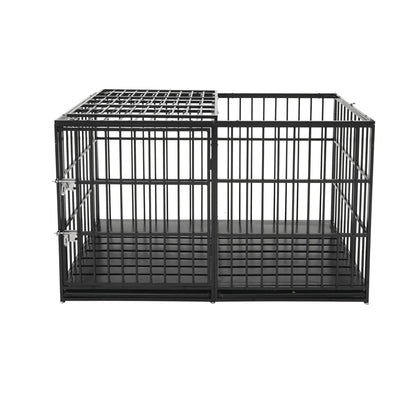 Extra Large Heavy Duty Dog Crate With Removable Pans For Dogs - Black