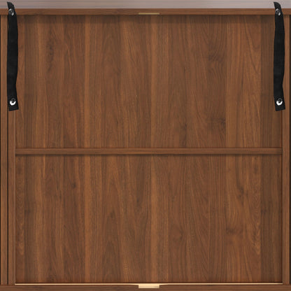 Fluted Liquor & Coffee Bar Cabinet With 6 Wine Racks And 3 Glass Holders