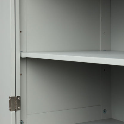 Tall Freestanding Bathroom Storage Cabinet With 2 Drawers And Adjustable Shelf