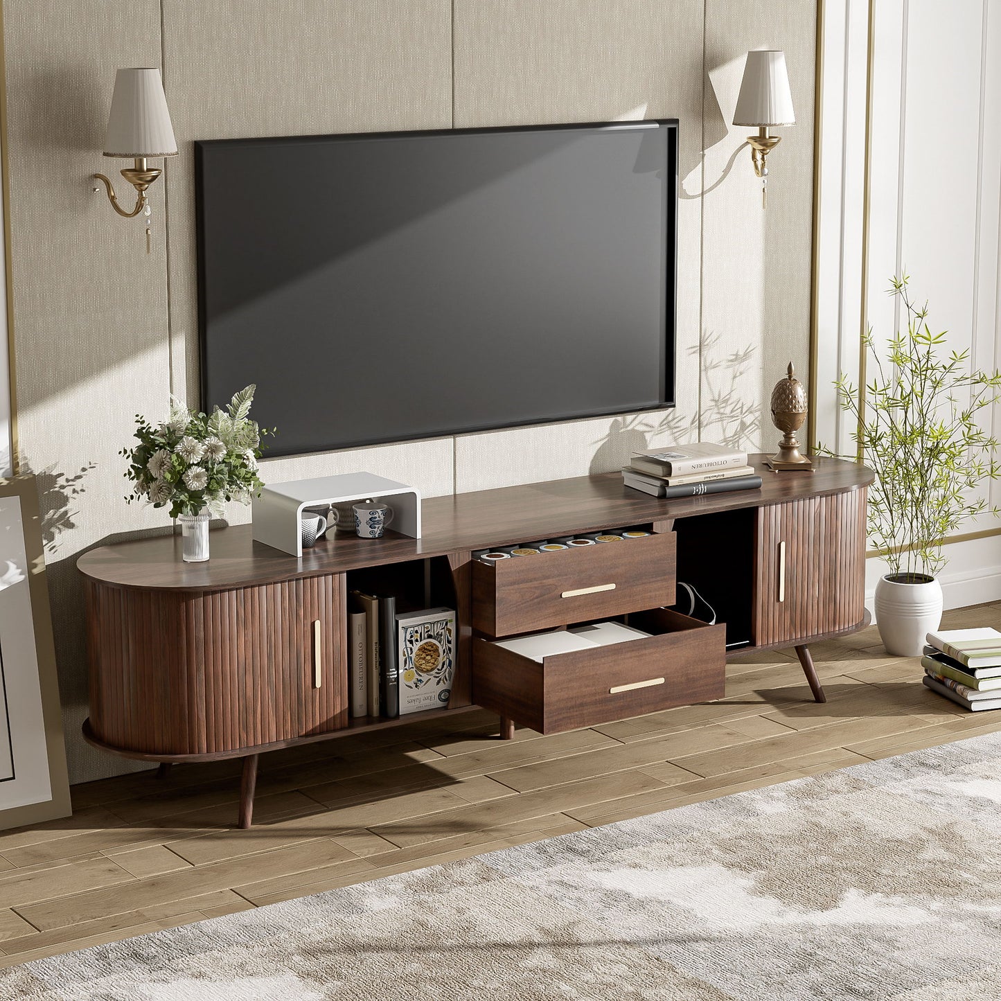 TV Stand, Entertainment Center With Storage