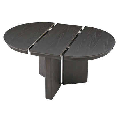 Farmhouse Oval Extendable Dining Table With Pedestal Base