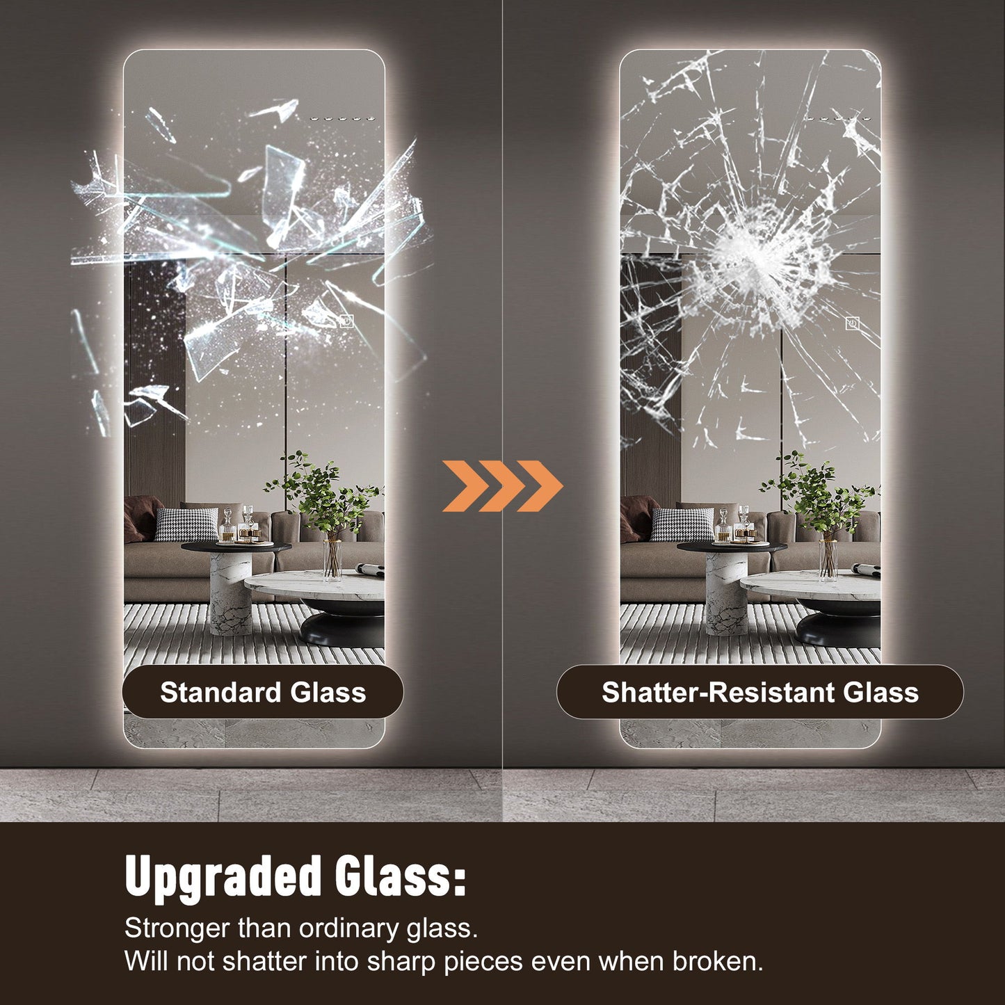 Wall Mounted LED Full Length Mirror
