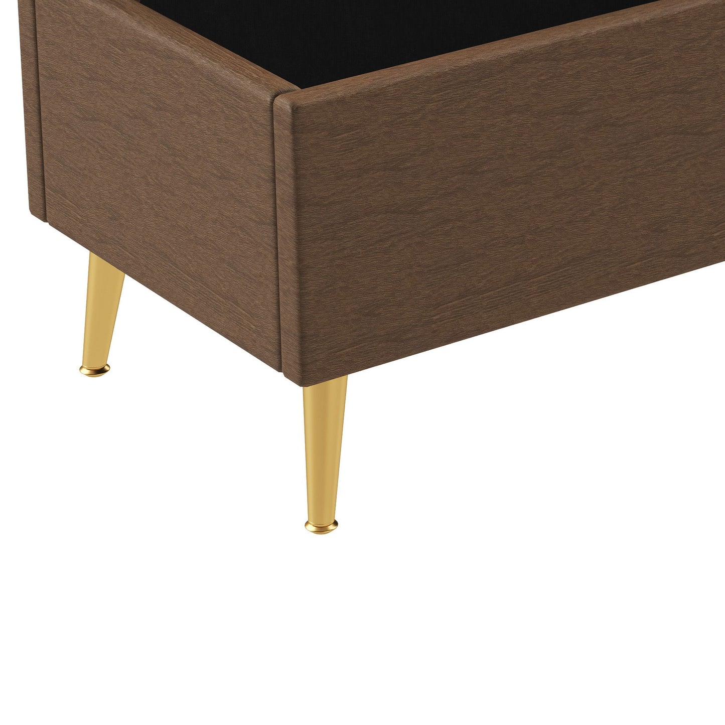 Modern Tufted Storage Ottoman Bench With Metal Legs