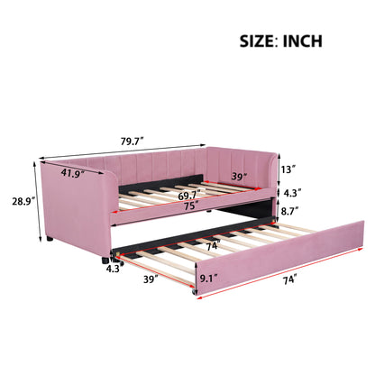 Upholstered Daybed With Ergonomic Design Backrest