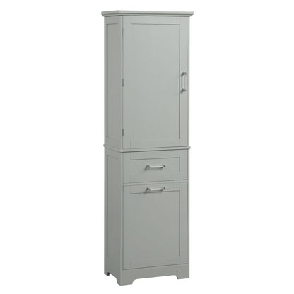 Tall Freestanding Bathroom Storage Cabinet With Adjustable Shelf And 2 Drawers