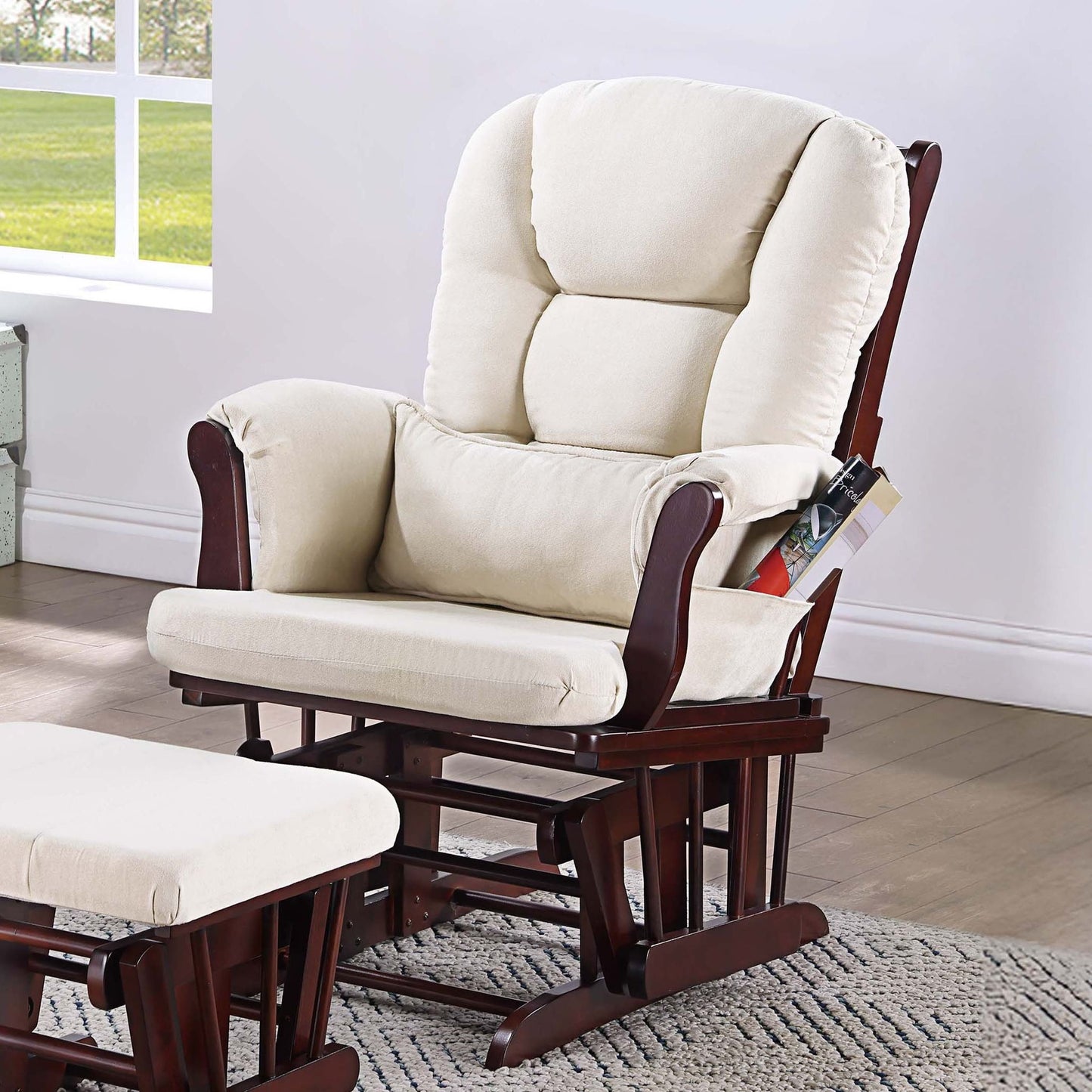 Upholstered Glider Chair With Ottoman