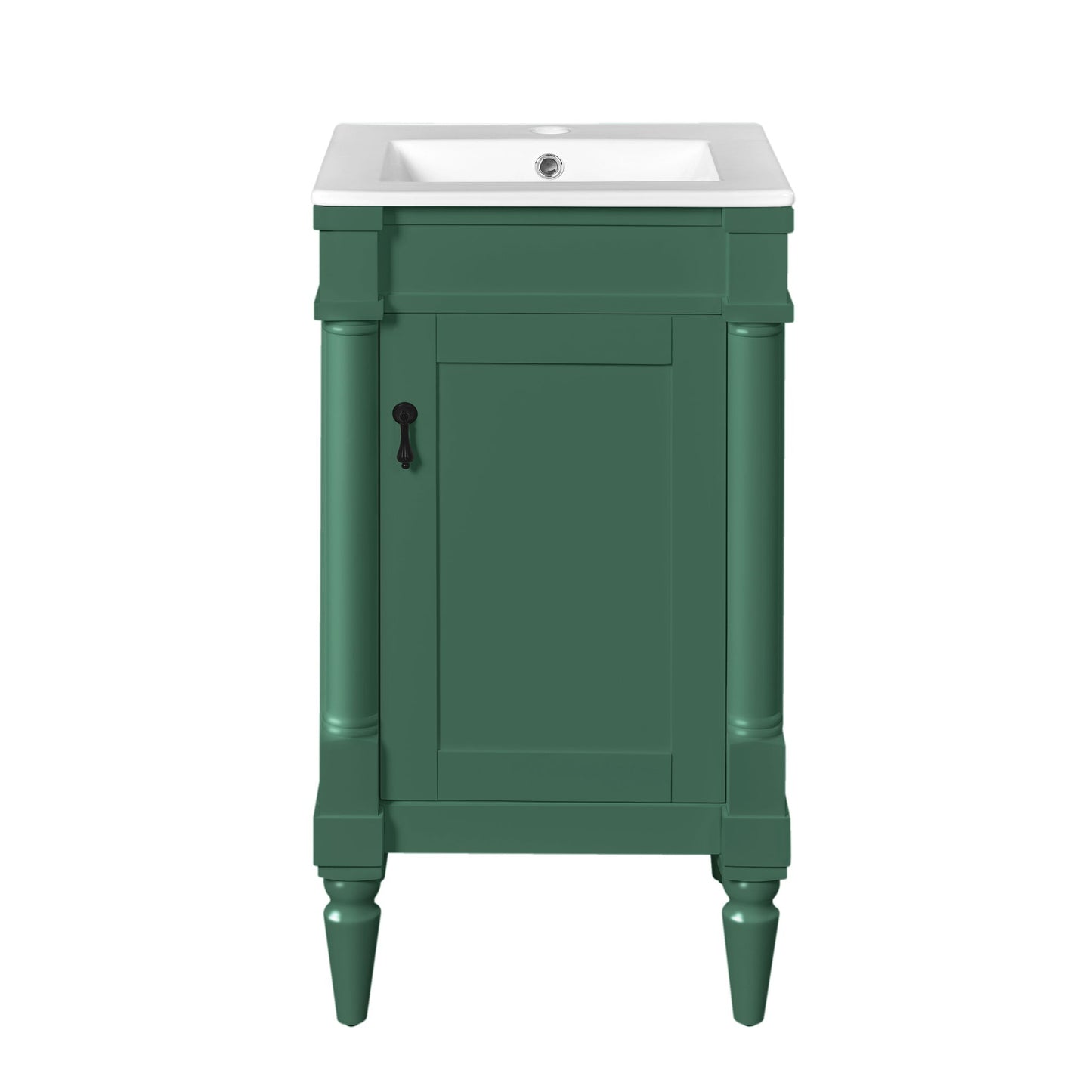 Bathroom Vanity With Sink, Storage Cabinet With Door, Drop In Sink, Compact Freestanding Design