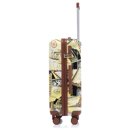 3 Piece Spinner Luggage Set 20" / 24" / 28" With Combination Lock And Silent Wheels - Black / Vintage