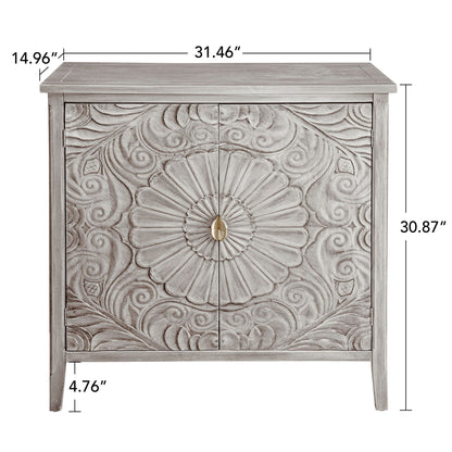 2 Door Cabinet, Suitable For Bedroom - Light Gray