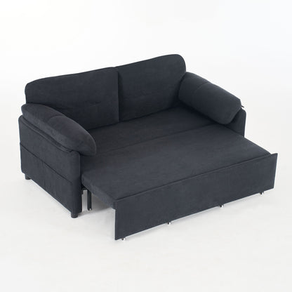 Convertible Pull Out Sofa Bed Queen Size, 3 In 1 With Side Storage