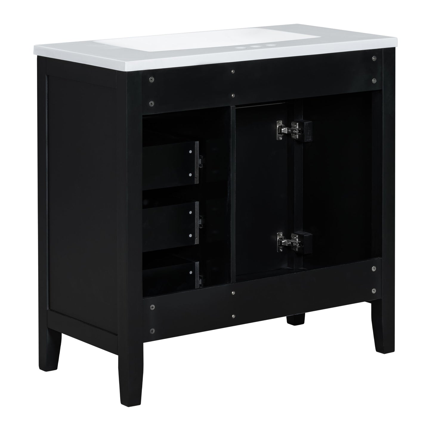 Modern Bathroom Vanity With Sink, Freestanding With Drawers And Doors