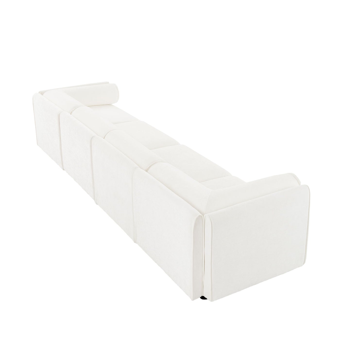 Stylish Sofa With Storage Seat And Cylindrical Backrest