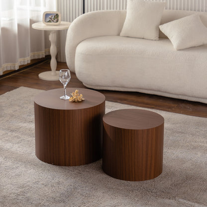 Modern Round Nesting Coffee Table (Set of 2)