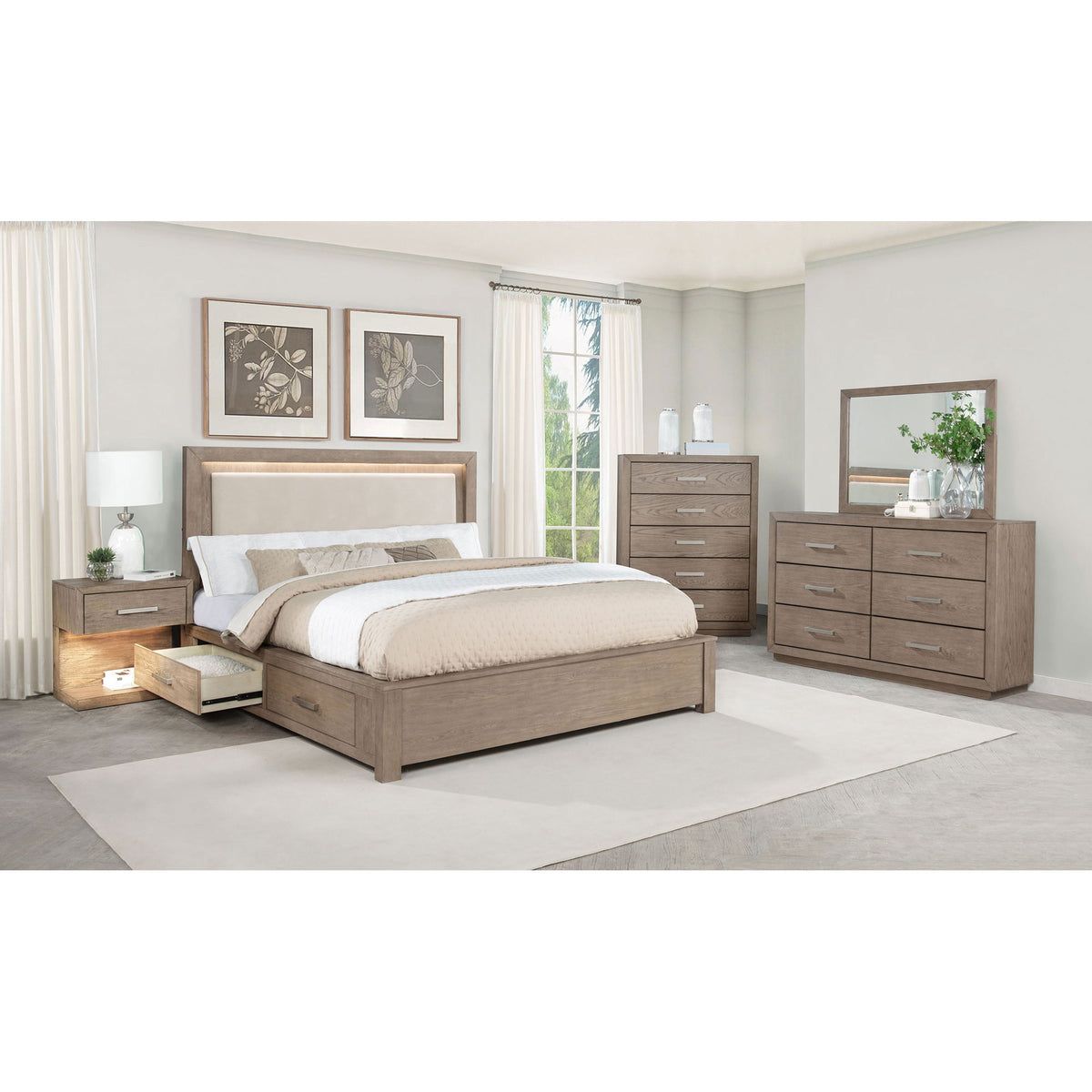 Gibbons Barley - 5 Drawer Bedroom Chest - Brown