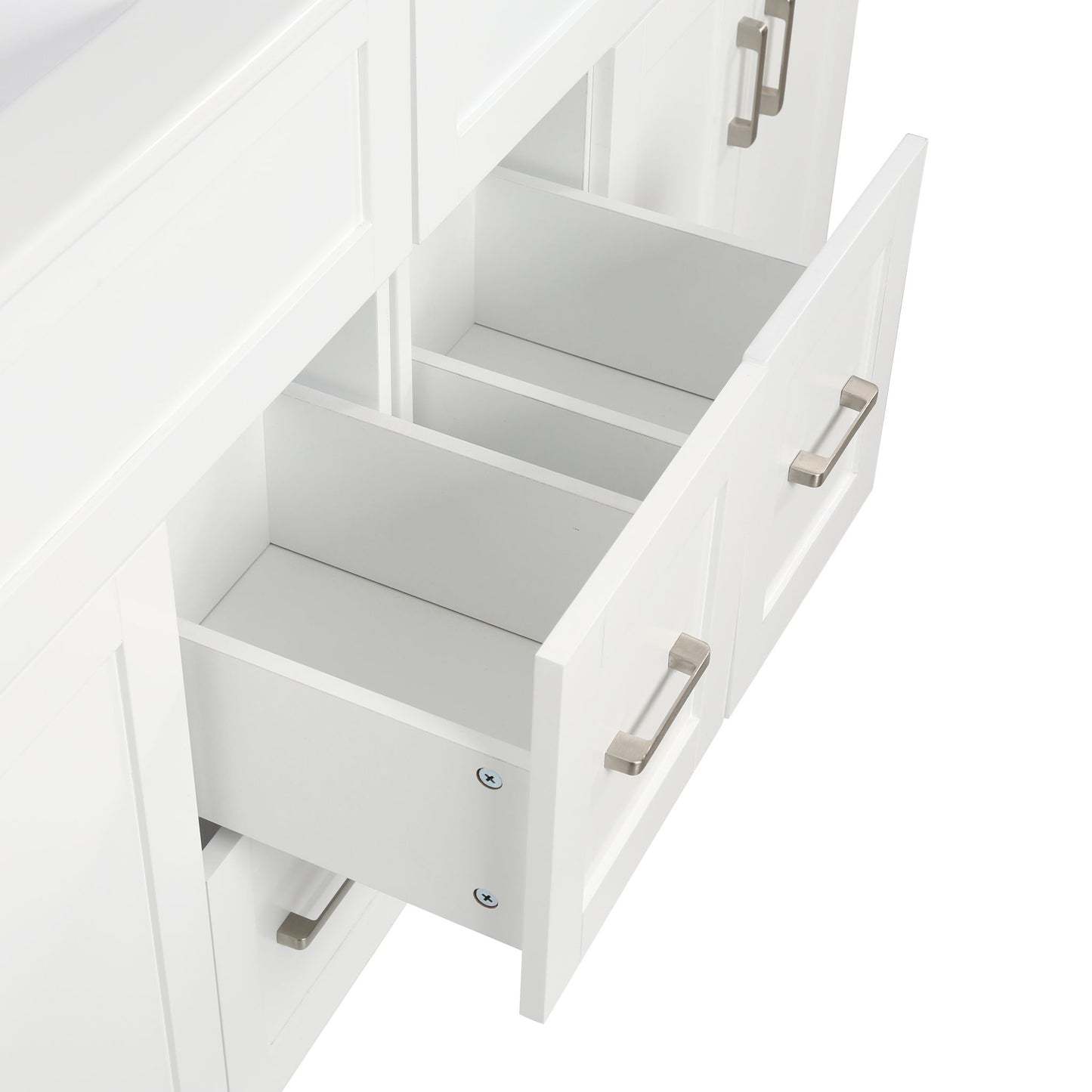 Bathroom Vanity With 2 Doors, 2 Drawers, Adjustable Shelf, Hidden Slides & Soft Close Hinges