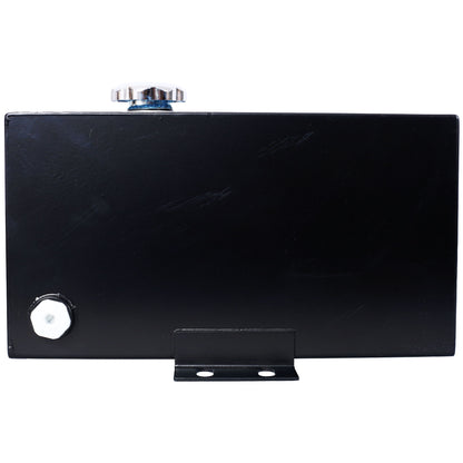 Heavy Duty 5 Gallon Steel Hydraulic Fluid Reservoir Tank With Mounting Foot, 14 Gauge - Black