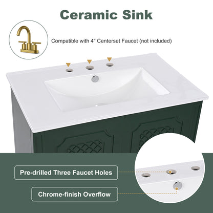 Bathroom Vanity With Sink, Soft Closing Door, Multi Functional Storage