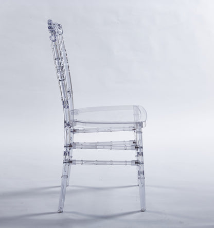 Dining Chair With Plastic Seat, Welding Chair (Set of 4) - Transparent